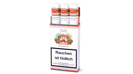 smokersplanet - 1 x San Martín Robusto‘ im 3er-Etui freuen