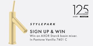 Stylepark - AXOR Starck Einhebel-Waschtischmischer 90 mit Pingriff und Ablaufgarnitur in der Oberfläche/Farbe Pantone Vanilla 7401 C