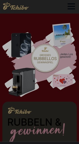 Tchibo - Grosses Rubellos Gewinnspiel jedes Los gewinnt - 2x Apple iPhone 16e, 5x Kaffeevollautomaten, Geschenkkarten und mehr