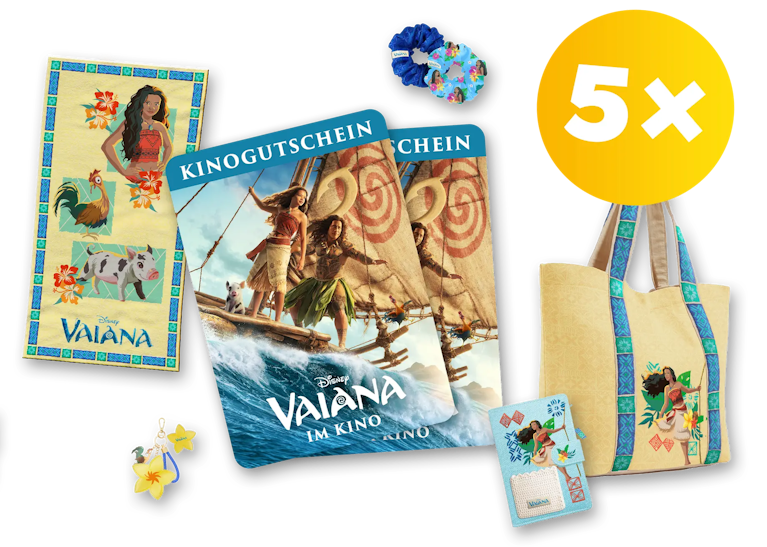 toggo - 1 von 5 Fanpaketen bestehend aus je 2 Kinogutscheinen sowie Stickerbogen, Haargummi, Notizbuch, Strandtasche, Strandtuch und Schlüsselanhänger