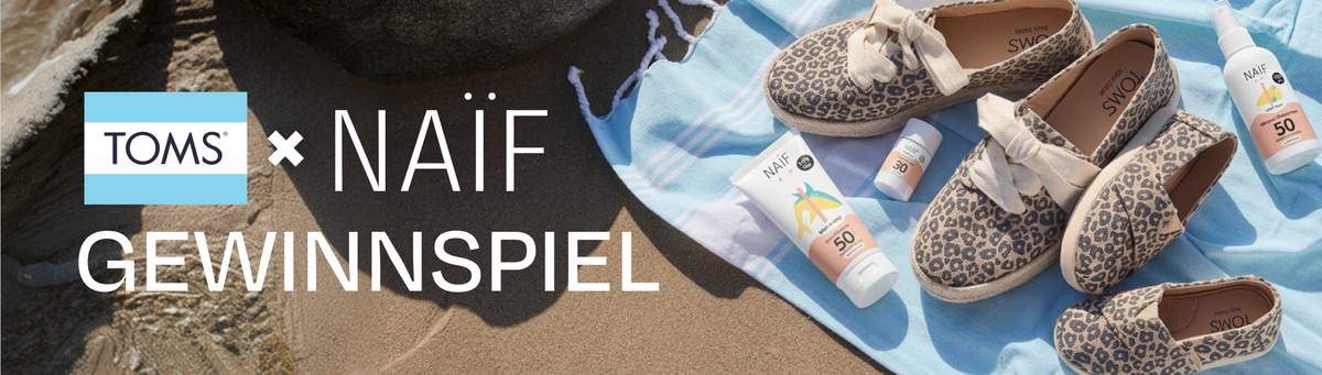 TOMS - 1 von 3 Sommer-Bundles für die ganze Familie. Inklusive: Bis zu 4 Paar TOMS Schuhe im Partnerlook für die Familie & ein großes Naïf Sonnenschutz-Set (speziell für empfindliche Baby- und Kinderhaut)
