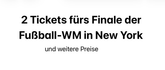 Unilever - 2 Tickets für das Finale der FIFA Weltmeisterschaft in New York am So. den 19. Juli 2026 inklusive 4 Hotelübernachtungen und 3.000 € Reisegutschein …
