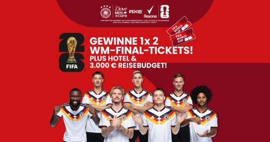 Unilever - 2 Tickets für das Finale der FIFA Fußball-Weltmeisterschaft 2026™ in New York – inklusive einer 4-Nächte-Unterkunft in einem 4-Sterne-Hotel vom 16. bis 20.07.2026 und einem Booking.com Reisegutschein im Wert von 3.000 €