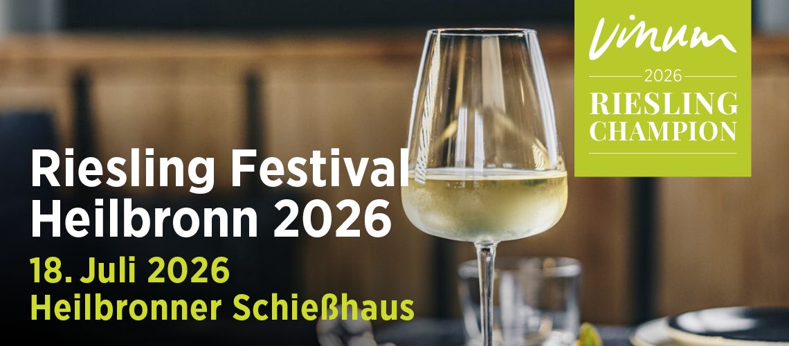 VINUM - 5x2 Tickets für das VINUM Riesling Festival mit Weinverkostung und Die Siegerweine des «VINUM Riesling Champion 2026» begleiten ein exklusives 5-Gänge-Menü