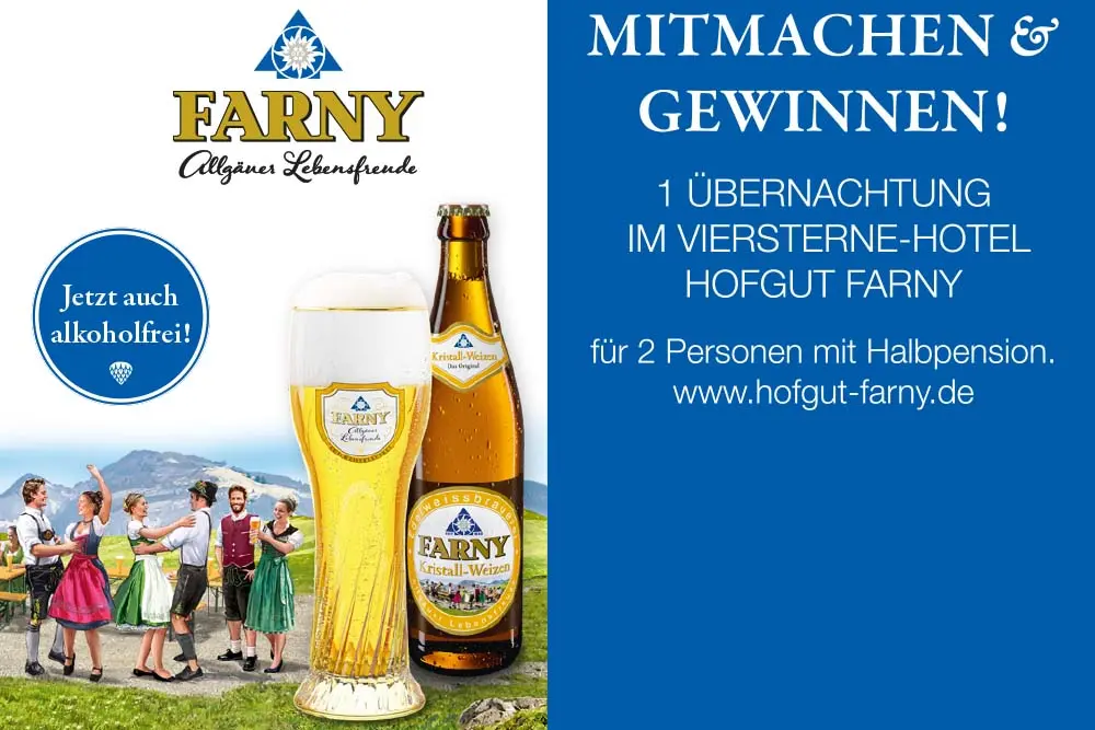 Weinkauff Getränke - Eine Übernachtung im 4-Sterne-Hotel Hofgut Farny im Allgäu für 2 Personen