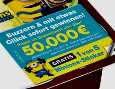Zott - 1x Reise nach Hollywood, 5x Vespa Primavera im Monte Look, 200x 2 25-€ Kinogutscheine, 300x Minions Storage Heads