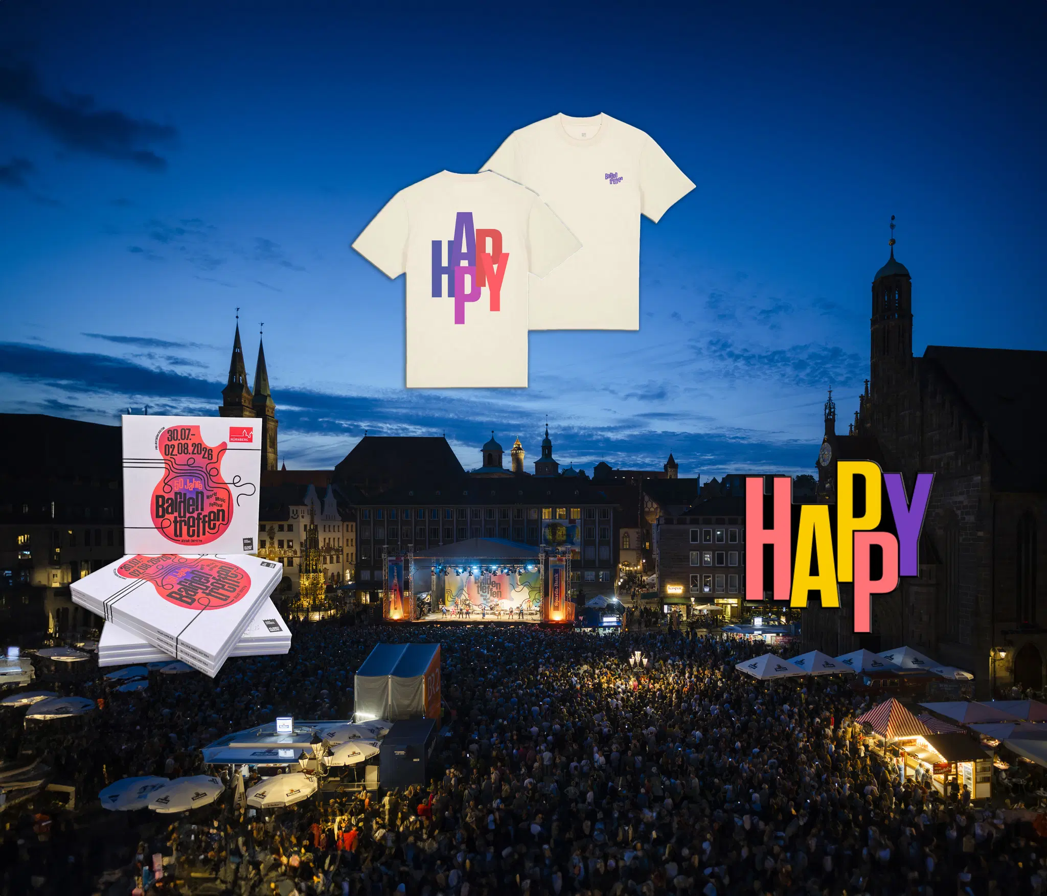 Airport Nürnberg - 5x1 Fanpaket zum Bardentreffen in Nürnberg mit einem T-Shirt, Ansteckpin und Programmheft 2026 (Abholung)