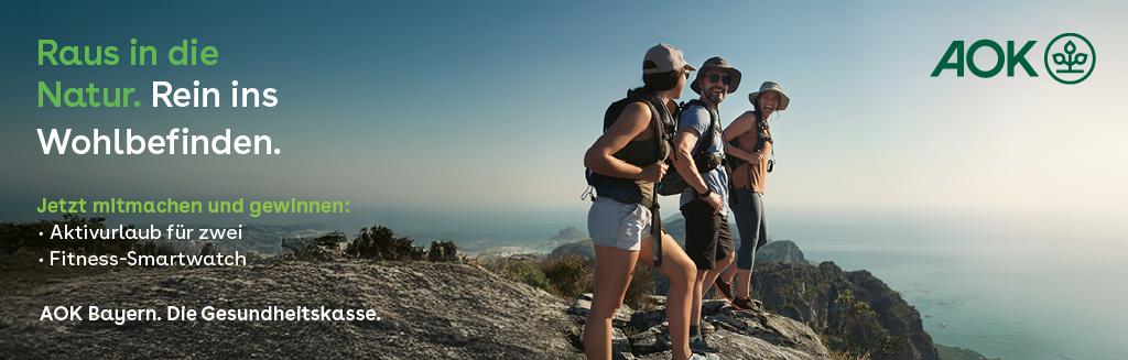 AOK Bayern - Aktivurlaub für 2 mit Bewegung, Erholung und gemeinsamen Wohlfühlmomenten oder eine Fitness-Smartwatch