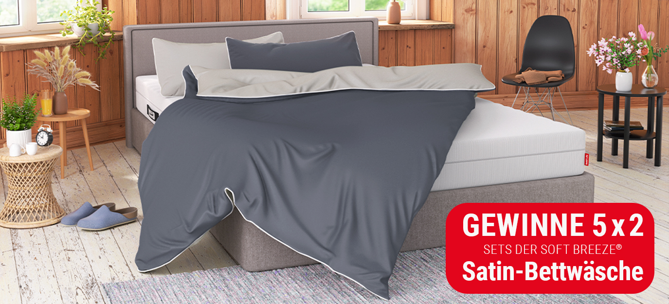 bett1 - 5 x 2 Sets SOFT BREEZE® Satin-Bettwäsche in eurer Wunschgröße