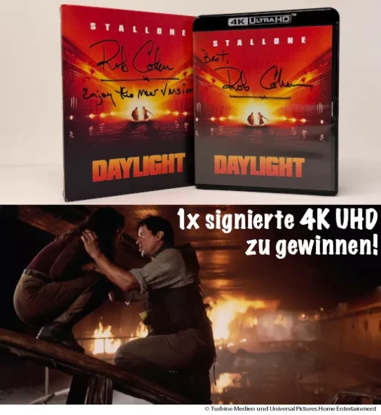 BLURAY-DISC - ein Exemplar der 4K-Veröffentlichung von „Daylight“ in der Special Edition im Keep Case mit Schuber mit einer exklusiven Unterschrift von Regisseur Rob Cohen