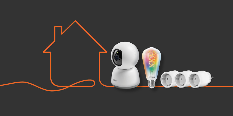 diyonline - 1 von 2 LEDVANCE Smart-Home-Paketen (Gesamtwert: über 300 €; jeweils bestehend aus 1x SMART+ Matter Filament LED Lampe RGB, 3x SMART+ Matter Plugs Indoor-Steckdosen & 1x SMART+ Indoor Kamera)