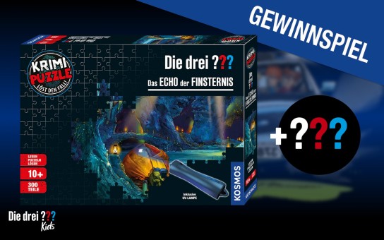 dreifragezeichen.de - 1 von 3 tollen Die drei ??? Kids Fan-Paketen Krimi-Puzzle: Die drei ??? - Das Echo der Finsternis