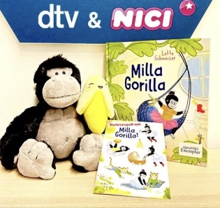 dtv - 3 Fanpakete mit jeweils einem signierten Milla Gorilla-Buch, einem Stoff-Gorilla von NICI, einer Plüschbanane sowie einem Stickerbogen. Außerdem werden noch zehn weitere signierte Exemplare von ›Milla Gorilla‹ verlost