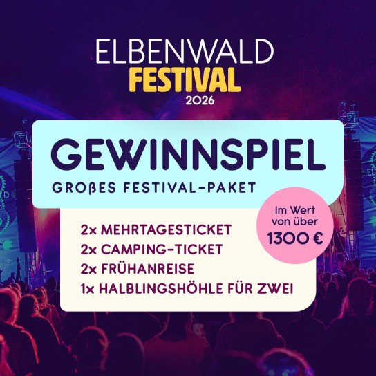 ELBENWALD - Elbenwald Festival-Paket für 2 Personen, bestehend aus Mehrtagestickets, Camping-Ticket, Frühanreise und Halbingshöhle für 2