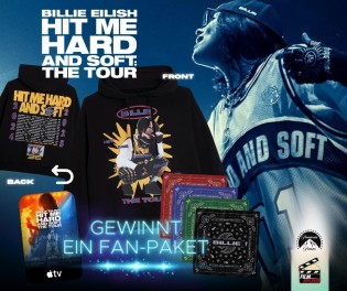 filmspleen - BILLIE EILISH – HIT ME HARD AND SOFT: THE TOUR : ein Fan-Paket bestehend aus 1x Digital Code (Apple TV), 1x Hoodie und 1x Bandana-Set