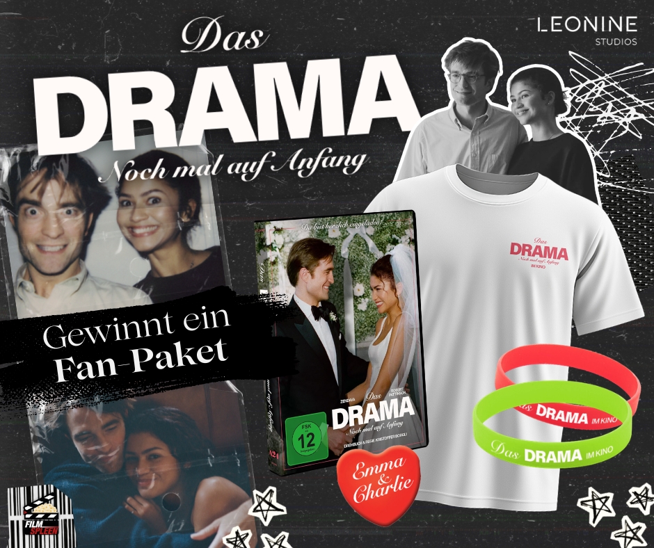 filmspleen - Ein Fan-Paket bestehend aus DVD, einem T-Shirt, einem Pin und 2 Armbändern zum Film DAS DRAMA – NOCH MAL AUF ANFANG