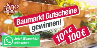 Hitradio RTL Sachsen - 100€ Gutschein für einen Baumarkt nach Wahl