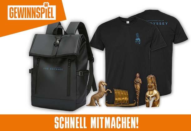 Kinopolis - ein exklusives DIE ODYSSEE-Fanpaket mit T-Shirt, Pin und Rucksack