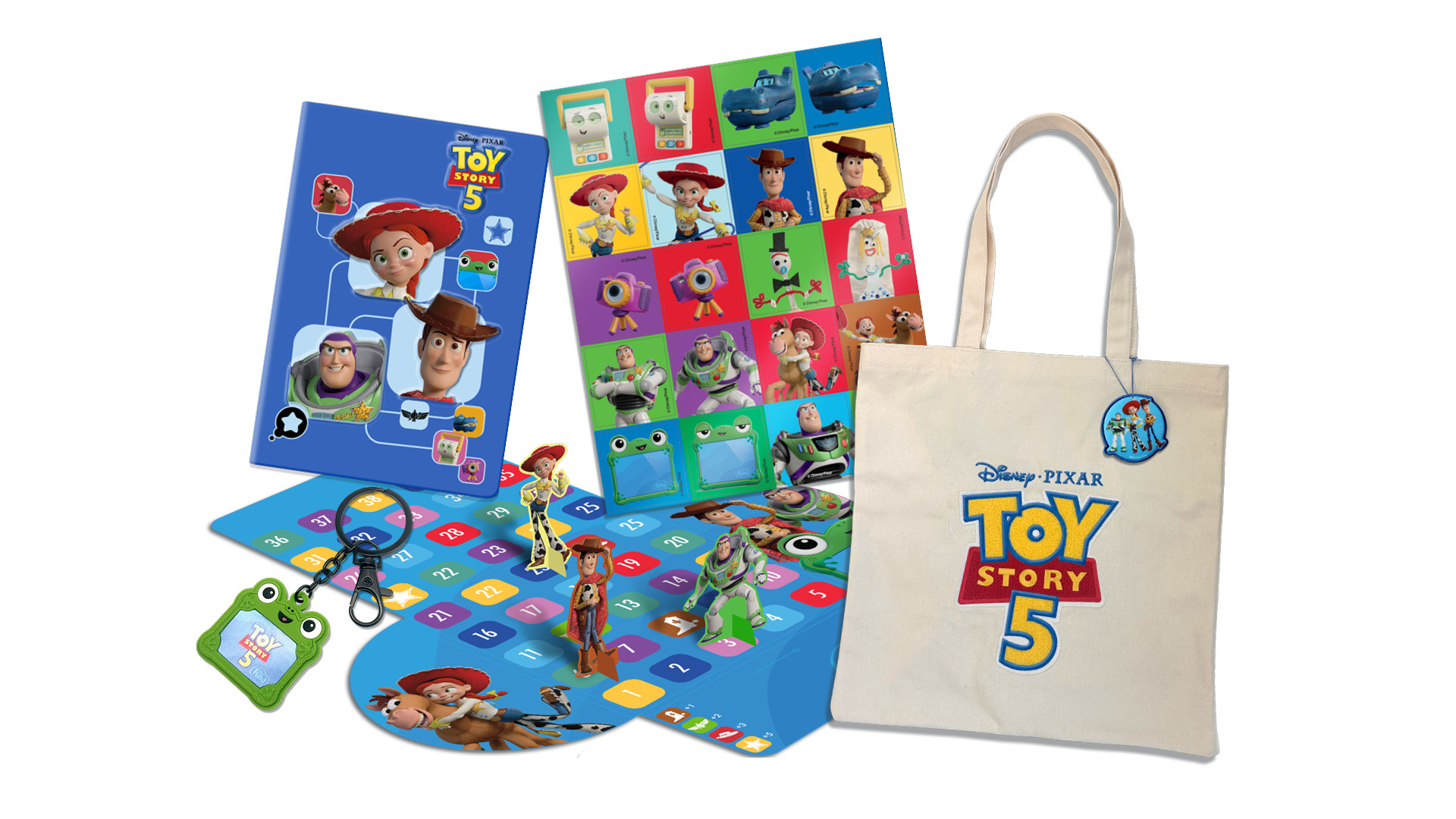 kinowetter - TOY STORY 5 Sets aus: Notizbücher, Stickers, Spiele, Schlüsselanhänger & Beutel