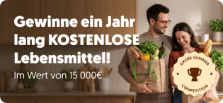 Knuspr -  1× Gratis-Lebensmittel für ein Jahr im Wert von 15.000 € - 1× Knuspr-Gutschein im Wert von 2.000 € - 1× Knuspr-Gutschein im Wert von 1.200 € - 7× Knuspr-Gutscheine im Wert von je 400 € - 20× Knuspr-Gutscheine im Wert von je 200 €