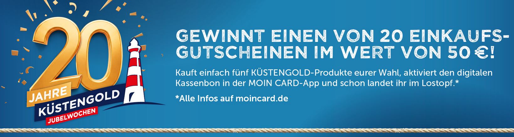 Moin Card - 20 x 1 Einkaufsgutschein für Combi oder Famila im Wert von 50 € (Produktkauf)