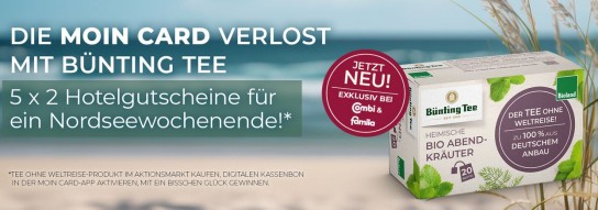 Moin Card - 5 x 2 Übernachtungen für 2 Personen im 
