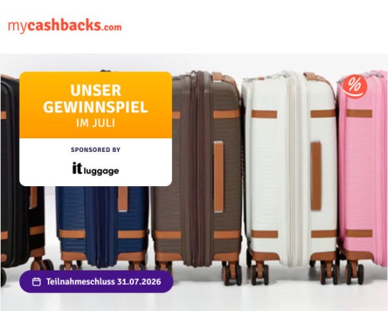 mycashbacks.com: 5x 50 € Gutschein für it Luggage gewinnen