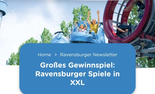 Ravensburger Spieleland - 1 x Erlebniswochenende für eine Familie (2 Erwachsene und 2 Kinder) im thematisierten Ferienhaus 10 x 2 Flexi-Tageskarten für die Saison 2026