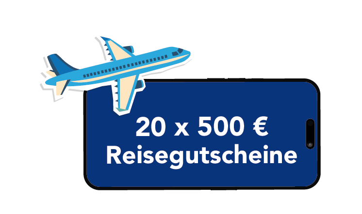 REWE - 20 x je einen 500 € Reisegutschein