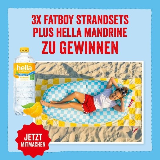 Rezepte mit Herz - 3 fatboy Strandsets im Wert von je 135 € inklusive hella Mandarine zum Probieren
