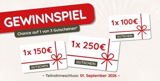 Saalfrank - 1 × Gutschein im Wert von 250 €, 1 × Gutschein im Wert von 150 €, 1 × Gutschein im Wert von 100 €