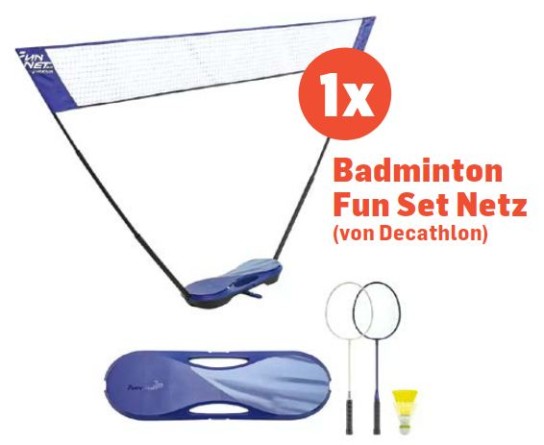Sailer Verlag - 1 x Badminton Fun Set Netz von Decathlon