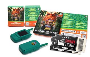 schwanger - 2 Fanpakete zu PAW Patrol: Der Dino Film, jeweils bestehend aus: 1 × Plüsch-Schlüsselanhänger, 1 × Walkie Talkie Set, 2 × Kinofreikarten für PAW Patrol: Der Dino Film