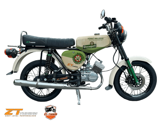 Sternquell - eine Simson S 51, 10 x 1 Kasten Sternquell Festbier