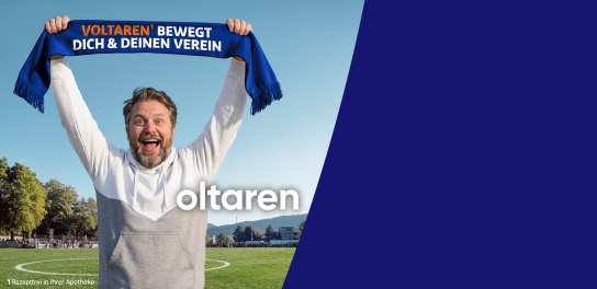Voltaren - 10 x 1000€ für Equipment + MEGA-Vereins-Paket, 40 x MEGA-Vereins-Paket, 50 cobranded Fanschals und mehr