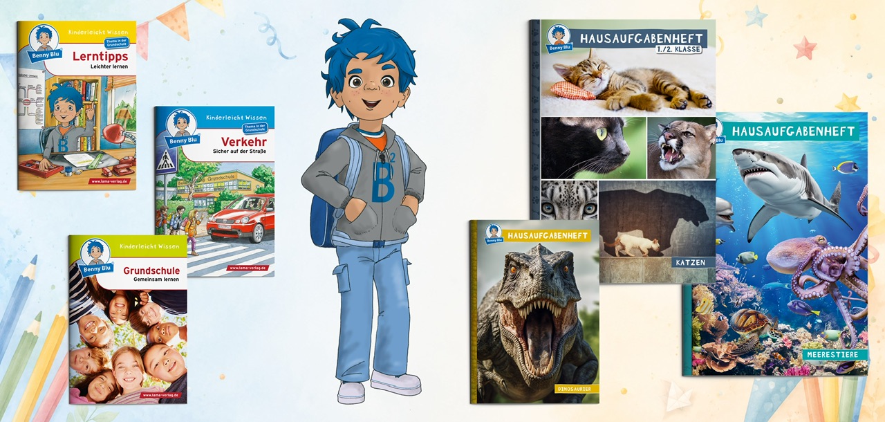Wochenspiegel - Benny Blu Bücher Titel: Lerntipps, Verkehr, Grundschule und Benny Blu Hausaufgabenhefte als Set in Variationen
