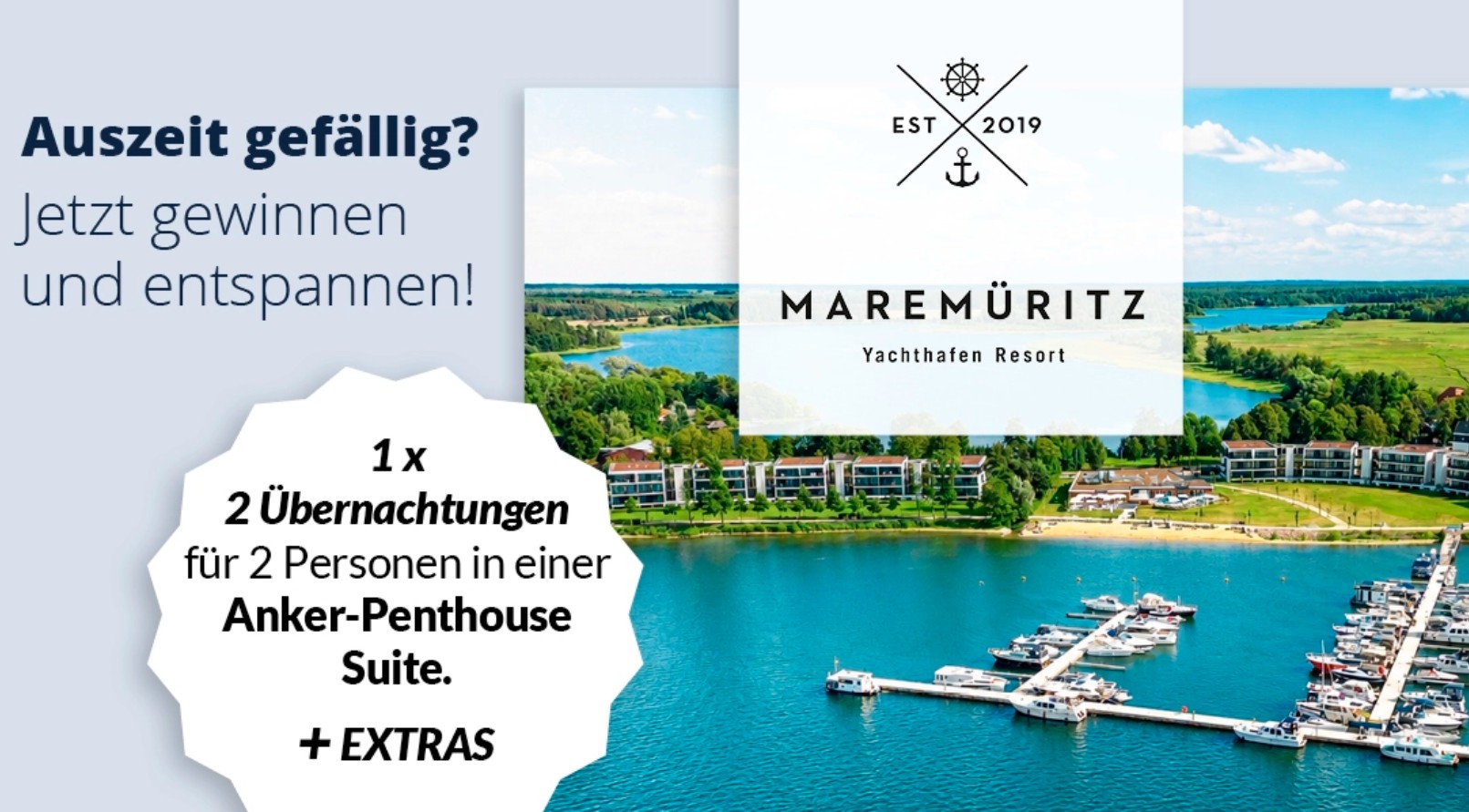 BABISTA - BABISTA Auszeit: 2 Ü/F für 2 Personen + max. 2 Hunden in einer Anker-Penthouse Suite mit Spa-Nutzung und einer Freizeit-Aktivität im MAREMÜRITZ Yachthafen Resort in Waren (Müritz)