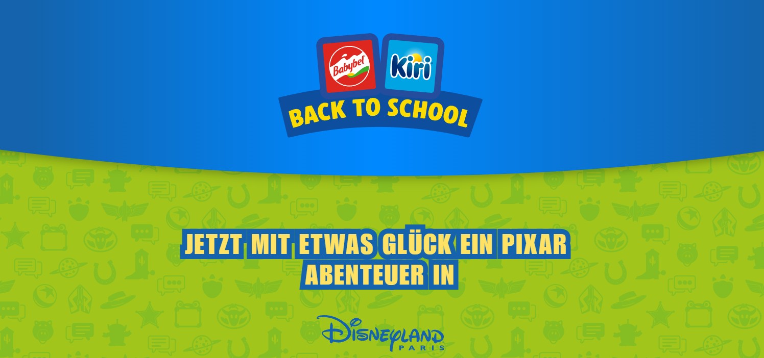 Babybel & Kiri - 3x 1 Pixar Abenteuer für 4 Personen in Disneyland Paris (Produktkauf)