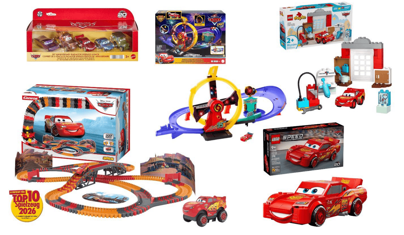 Beyond Pixels - 1 x Charakter aus dem Disney · PIXAR Cars New Light Feature Singles Sortiment von Mattel  1 x Disney · PIXAR Cars STRAX Starter Set von Carrera 1 x Disney · PIXAR Cars RC Turbo Racer Lightning McQueen von Jada Toys