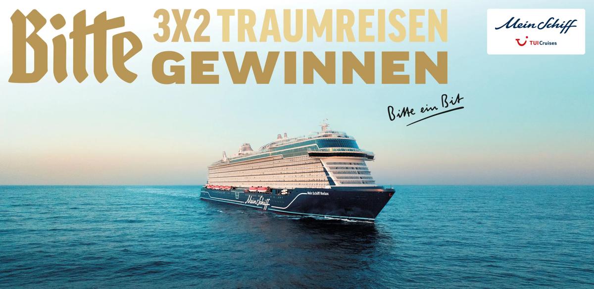 Bitburger - 3 Kreuzfahrten für 2 Personen mit MeinSchiff® Relax auf der Route „Norwegen mit Geirangerfjord"