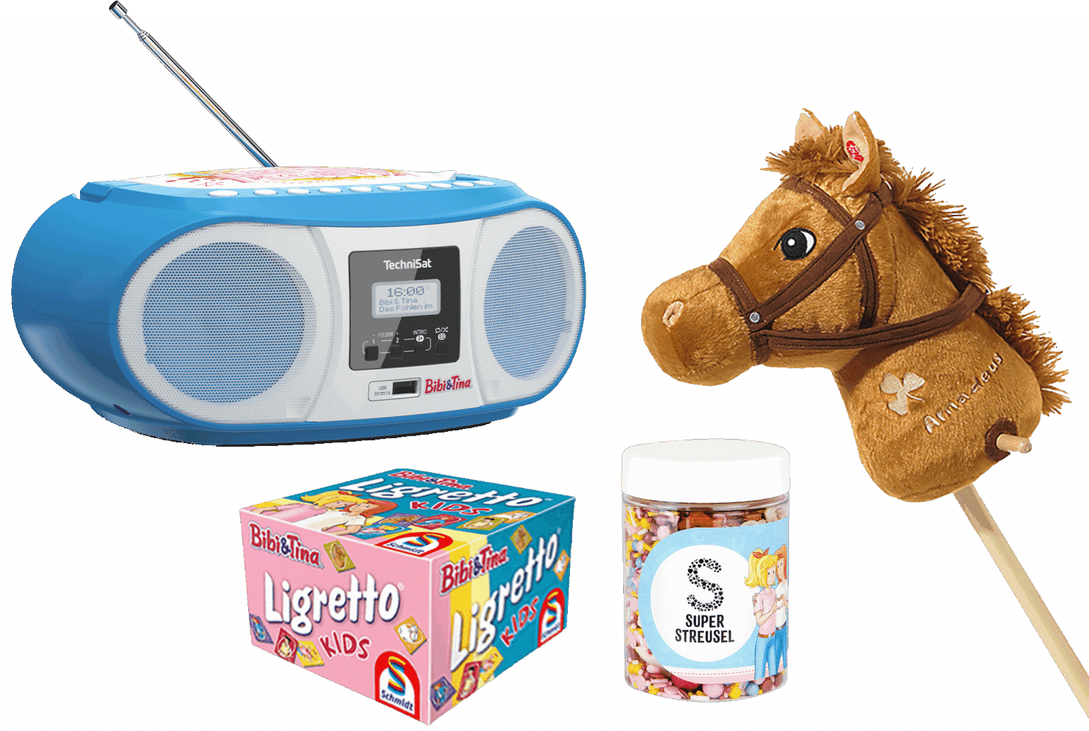 Freche Freunde - 10 x großes Bibi & Tina Fanpaket, 30 x Freche Freunde Snackpaket