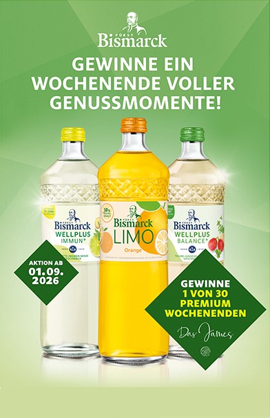 Fürst Bismarck - 1 von 30 Premiumwochenenden im Lifestyle-Hotel „Das James“ in Flensburg: Sie umfassen jeweils zwei Übernachtungen für zwei Personen im „Das James“ (Zimmerkategorie „Bel Etage“) inklusive Frühstücksbuffet, Drei-Gänge-Menü
