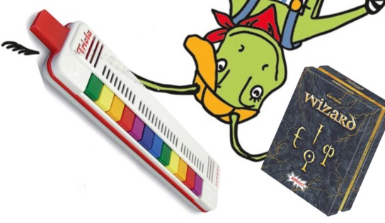 Grashüpfer Magazin - 4× Triola Geschenkset (Blas-Harmonika für Kinder mit Zubehör) oder 10× Wizard – 30 Jahre Edition (Stich-Kartenspiel)