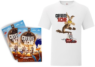 Häfft - Kinofreikarten, T-Shirts in Größe "S"und Notizbücher zum Film Coyote vs. ACME
