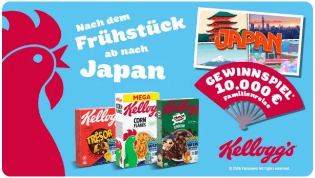 Kellogg's - 1 x Reisegutschein im Wert von 10.000 € für eine Familienreise nach Japan (Produktkauf)