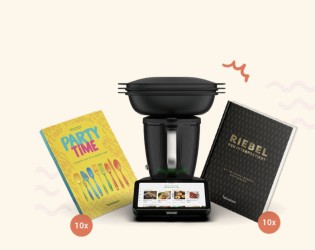 Kochgourmet - 1 × Thermomix TM7, 10 × Kochbuch „Riebel neu interpretiert“, 10 × Kochbuch „Party Time“