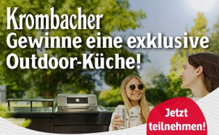 Krombacher: Gewinne eine Outdoor-Küche im Krombacher-Design