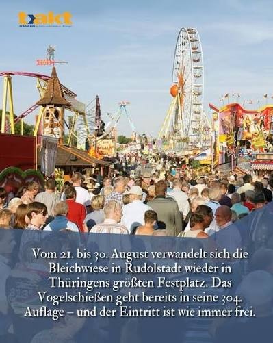 mdr - 10x1 Familiengutschein für das Volksfest „Rudolstädter Vogelschießen“ in Thüringen vom 21. - 30.08.2026