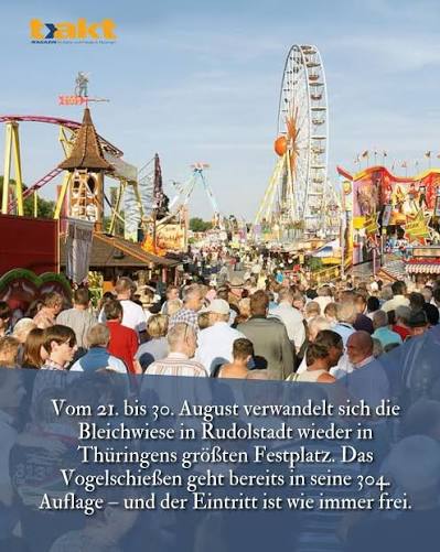 mdr - 10x1 Familiengutschein für das Volksfest „Rudolstädter Vogelschießen“ in Thüringen vom 21. - 30.08.2026