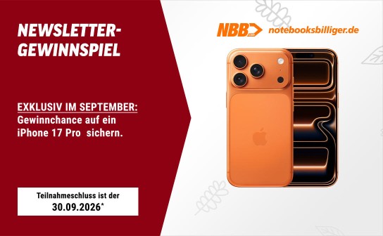 notebooksbilliger.de: ein iPhone 17 Pro und 10 x 50 € Einkaufsgutscheine zu gewinnen